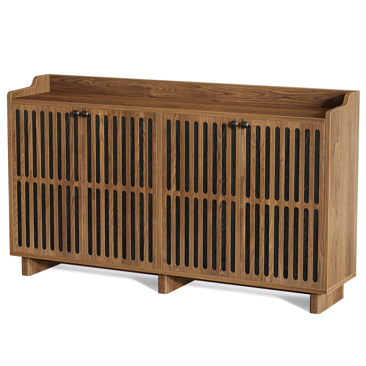 Tribesigns Sideboard Buffet Cabinet, 55-inch Farmhouse Kitchen Storage Cabinet with 4 Doors and Adjustable Shelves, Wood Credenzas Coffee Bar Cabinet for Living Room, Dining Room, Rustic Brown Tribesigns