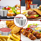 DJZZ 50 Pcs Metal Sauce Cups 2.5oz Ramekins, Stainless Steel Dipping Sauce Cups Metal Condiment Container Reusable Round Butter Dressing Sauce Cups Restaurant Small Bowls DJZZ