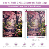Diamond Art Kits for Adults Beginner- Cherry tree blossom DIY Modern Diamond Painting Kits 5D Diamond Dots Gem Art Crafts with Tools Round Full Drill Funny Crafts for Home Wall Decor&Gift 12x16inch Fairyland JinWenn