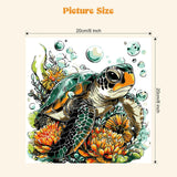 MXJSUA 4 Pack Cute Cartoon Turtle Paint by Numbers Kit with Framed Canvas for Ages 6-12 Kids, Paint by Numbers Kits for Children Beginners, Acrylic Oil Painting for Home Wall Decor Gift (8x8 inch) MXJSUA