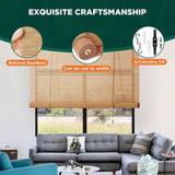 Bamboo Blinds for Interior Windows, Easy to Install Bamboo Shades for Indoor Windows, Custom Roller Shades for Indoor Window and Outdoor Patio, 23" W x 48" H BAYUE