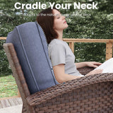 Vakollia 10 Pieces Patio Furniture Sets with Fire Pit Table, Wicker Rattan High Back Outdoor Swivel Rocking Chairs Set with 3-Seat Couch, Ottomans and Side Table Vakollia