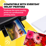Glossy Photo Paper For Printer 8.5 x 11” x 100 Sheets - Works with Inkjet Printer - Professional Standard // Paper Plan Paper Plan