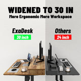 ExaDesk 48 * 30 Inches Electric Standing Widened Desk Adjustable Height with 4 Drawers, Double Storage Shelves Stand Up Desk, Home Office Workstation Sit Stand up Desk (Light Rustic Brown) ExaDesk