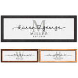 Wedding Sign Personalized, Custom Wood Sign for Couples, Family w/Names and Date, Customized Wooden Sign Engagement Gifts, Personalized Framed Family Name Sign for Home Decor Wall, D8 Customization Mill