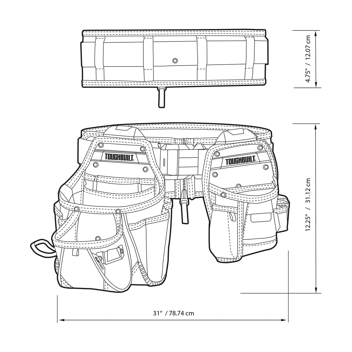 ToughBuilt - TB-CT-111-CP, ClipTech, 3pc Handyman Tool Belt Set ToughBuilt