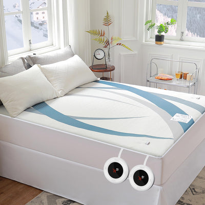 Gotcozy Heated Mattress Pad King Size Dual Control - Electric Mattress Pad Fit up to 15‘’ with 6 Heat Setting & 10 Hour Auto Off ETL Certified Machine Washable(Blue)