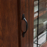 Leick Home 80386 Leaded Glass Corner TV Stand with Enclosed Storage For 60" TV's, Burnished Oak Leick Home