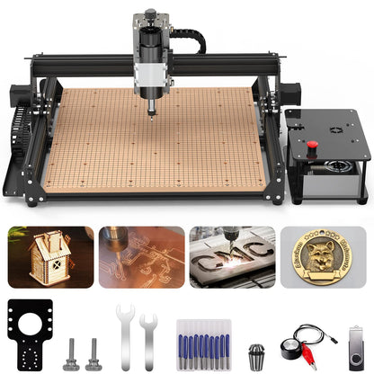 500W CNC Router Machine, 4540 CNC Machine for Metal, 3-Axis Stainless Steel Engraving Milling Machine for Carving Cutting Wood Acrylic PCB MDF Nylon, Working Area 430x390x90mm (16.9x15.4x3.5” - WoodArtSupply