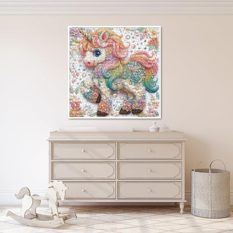 Crystal Unicorn Puzzle for Adults 1000 Pieces, Fantasy Animal Jigsaw Puzzle, Colorful Flower Art Diamond Rainbow Gem Jewel Puzzle BBOLDIN