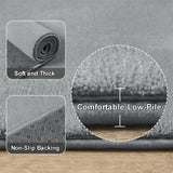 Amearea Modern Soft Hallway Runner Rug, 2x6 Feet Washable Runner Rugs for Hallway, Grey Fluffy Rug Bedroom Bedside Rugs, Non Slip Memory Foam Rug Carpet for Entrance Kitchen Living Room Decor Amearea
