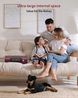 Gun Safe,Biometric Gun Safe for Pistols 3-Ways unlock Fingerprint Digital PIN Key Unlock with Voice,Lock box for Cloakroom living room Bedroom Nightstand and Car BILLCONCH - Burgundy Red BILLCONCH