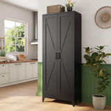 Letaya Storage Cabinet,75" H Metal Kitchen Pantry Cabinets with Doors and Adjustable Shelves,Pantry Organizers for for Cupboard/Dining/Bathroom/Office/Garage Room,Black Letaya