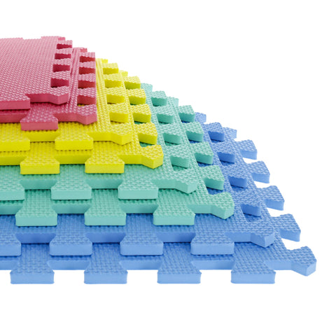 Interlocking Floor Mats - 8-Piece Nontoxic Exercise Mat or Play Mat for Toddlers, Babies or Kids - Foam Padding for Home Gym by Stalwart (Multicolor) Stalwart