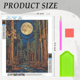 JWVK WVK Celestial Full Moon Mystical Forest Diamond Art Kits, Dark Academia Enchanted Forest Landscape DIY Diamond Gem Painting Art Kits for Kids Adults Beginners, Whimsical Home Decor 10x11.8 Inch JWVK
