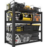 PrimeZone Heavy Duty Storage Shelves - 40" W X 20" D X 60" H Adjustable Garage Wire Shelving Unit, 4 Tier Industrial Metal Shelf Standing Utility Rack for Warehouse, Pantry, Basement, Black PrimeZone