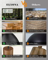 ELYONA Industrial Pendant Light, Solid Wood Hanging Lamp with 7” Hammered Metal Shade, Farmhouse Pendant Light Fixtures for Kitchen Island, Dining Room, Bedroom, Bar, Office, Modern Black, Small ELYONA