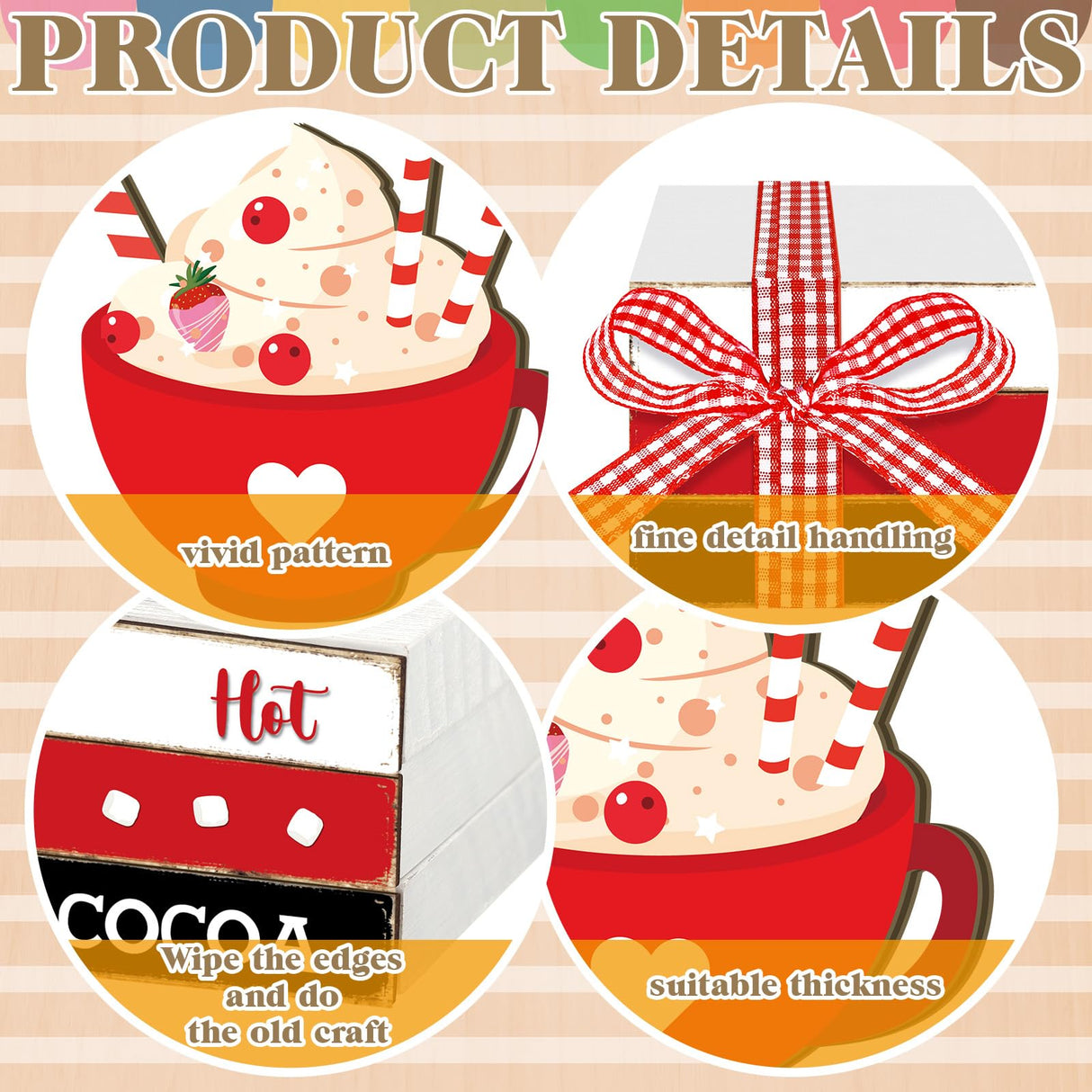 Fall Wooden Decor Table Centerpiece Maple Leaf Seasonal Highland Cow Autumn Decoration Tiered Tray Decor Gift for Table Mantel Shelves Office(Book Block) Menkxi