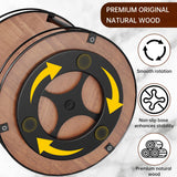 MUTUALUS Lazy Susan Organizer 2 Tier - 12.4" Turntable Spice Rack for Table Top, Wooden Rotating Lazy Susan for Cabinet Pantry Kitchen Countertop Dining Table Cupboard Bathroom Vanity Storage MUTUALUS