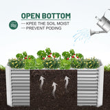 Land Guard 8x4x3ft Rectangular Galvanized Raised Garden Beds, 36" Tall Large-Capacity Metal Planter Box Outdoor, Durable Deep Raised Garden Bed, Raised Beds for Gardening Vegetables, Classic Silver Land Guard