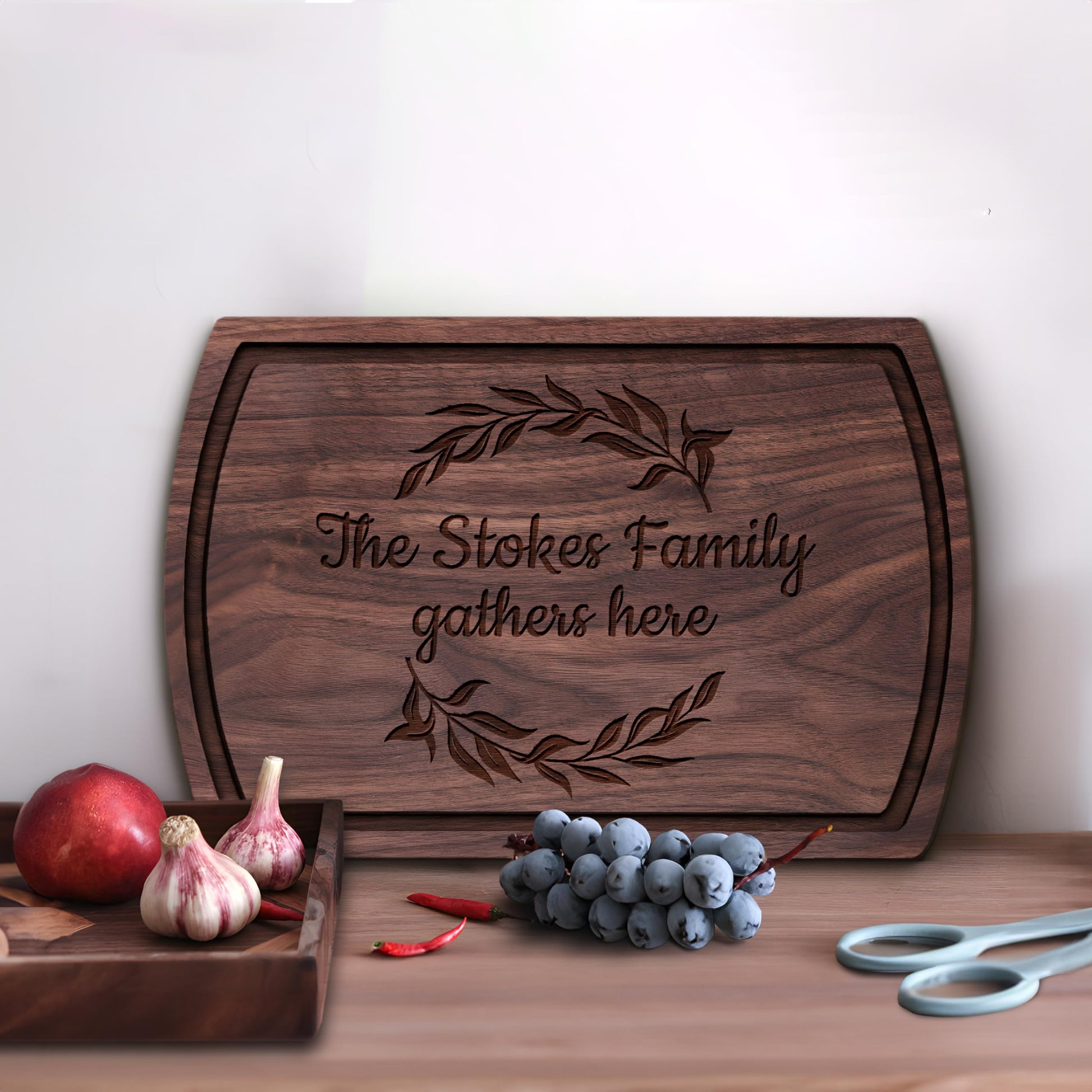 Free Envelope! Personalized Engraved Wood Cutting Board, Best Home & Kitchen Gift， Wedding/Anniversary/Bridal Gifts, Family Milestone, Couple/Dad/Mom Gifts， W/name (#2) - WoodArtSupply