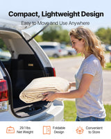 VEVOR Carport Replacement Canopy, 10 x 20 ft Potable Garage Tent Top Tarp with Sidewalls, UV-Resistant & Waterproof, Heavy Duty Car Shelter Tarp with Ball Buggees, Beige, Frame Not Included VEVOR