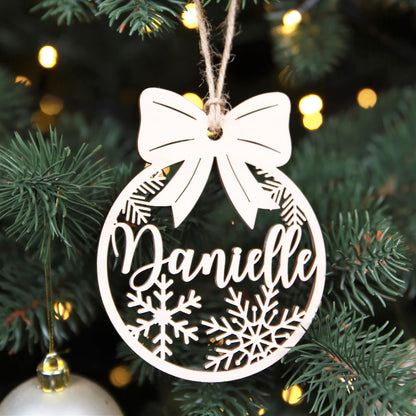 Wooden Personalized Christmas Ornaments with Name Family Christmas Ornaments for Kids Christmas Ball Ornaments Christmas Tree Ornaments Christmas Balls Custom Christmas Ornament with Name - WoodArtSupply