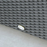 Outsunny Patio Furniture, Wicker Coffee Table, Hand-Woven PE Rattan Side Table with a Tempered Glass Top, 33.5" x 19.75", Black Outsunny