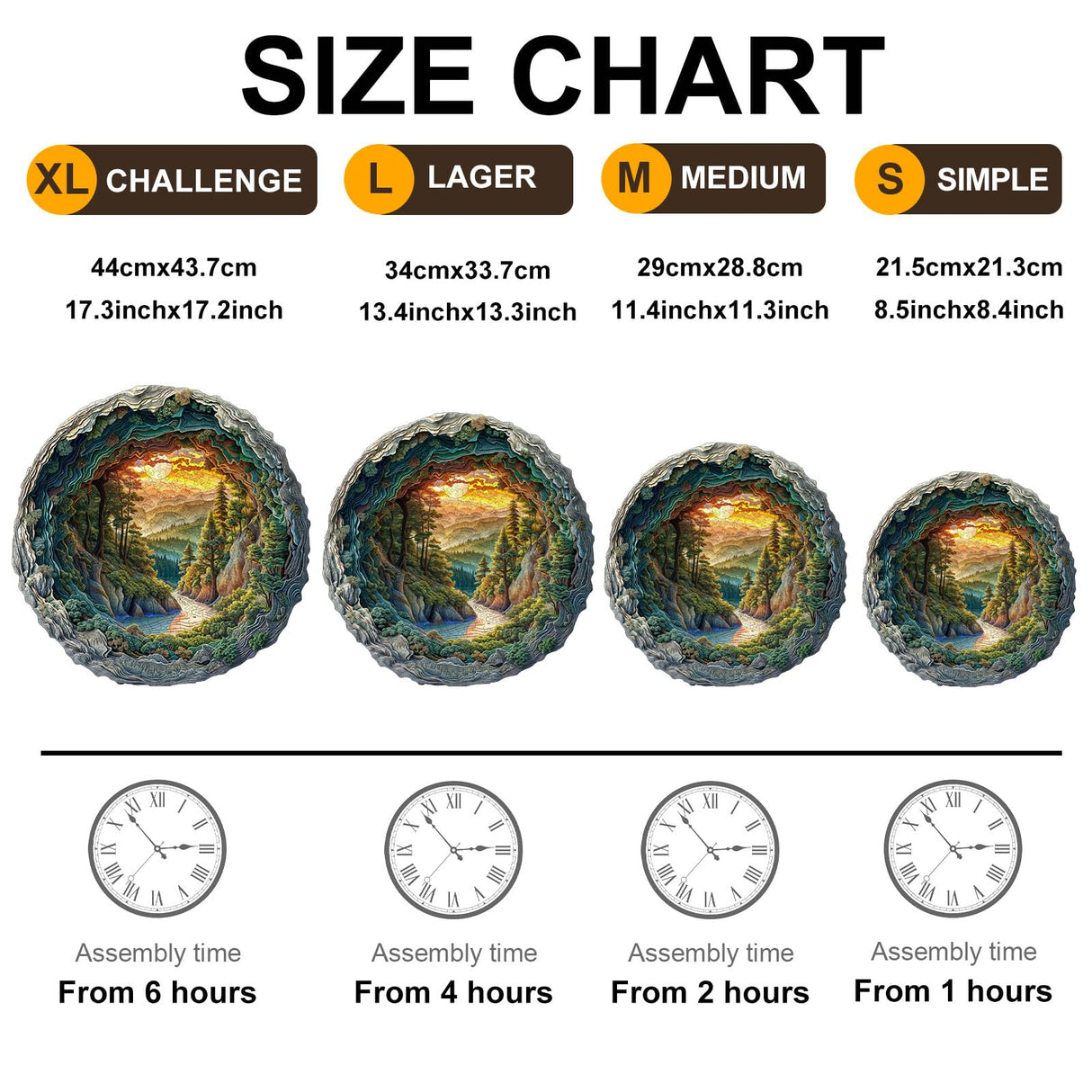 KAAYEE Wooden Puzzles for Adults, 3D Vision Effect Cave Forest Wooden Jigsaw Puzzle Unique Shape Wood Puzzle Adult, 3D Effect Flat Puzzle Birthday Family Game (L-13.4 * 13.3in-300pcs) KAAYEE