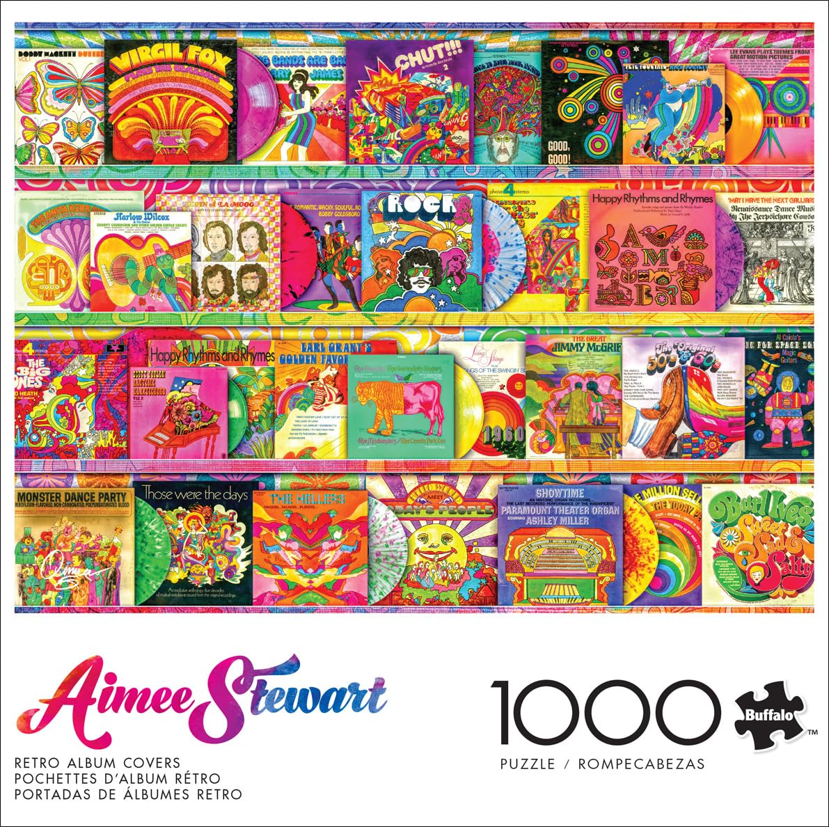 Buffalo Games - Aimee Stewart - Retro Album Covers - 1000 Piece Jigsaw Puzzle for Adults -Challenging Puzzle Perfect for Game Nights - Finished Size is 26.75 x 19.75