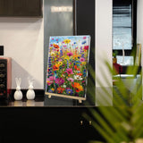 HeeBenor Framed Paint by Numbers Kit for Adults, Flowers Paint by Number with Easel, DIY Floral Acrylic Oil Painting Kit, Adult Paint by Number Kits Framed Canvas for Home Decor 8x12 Inch HeeBenor