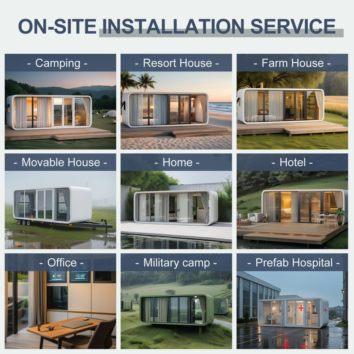 Walkmax Luxury modern prefab cabin - 19ft mobile capsule with bedroom, kitchen and bathroom, storm resistant prefab cabin -15 typhoon and 10 earthquake proof mobile cabin for travel and outdoor living WalkMax