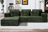 HABUTWAY 105" L-Shape Modular Sectional Sofa Couch for Living Room,No Assembly Required,Modular Comfy Sofa with Deep Seat for Living Room Bedroom,Luxury Distressed Velvet(Left,Green) HABUTWAY