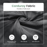 YOUDENOVA 63” Corduroy Loveseat Sofa Couch for Living Room, Small Couch with Deep Seat for Bedroom, Comfy Could Loveseat for Small Living Room, Black Corduroy YOUDENOVA