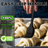 Anaeat 2 Pack Silicone Basting Pastry Brushes - Heat Resistant Brush with Soft Bristles, Hygienic One Piece Design, Marinade Brush Great in Baking for Spreading Oil Butter Sauce BBQ Grill (Black) Anaeat