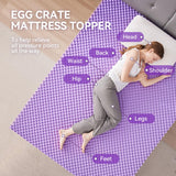 SINWEEK 1.5 Inch Egg Crate Memory Foam Mattress Topper Queen Size, Soft Mattress Pad for Back Pain Relief, Bed Topper, CertiPUR-US Certified SINWEEK