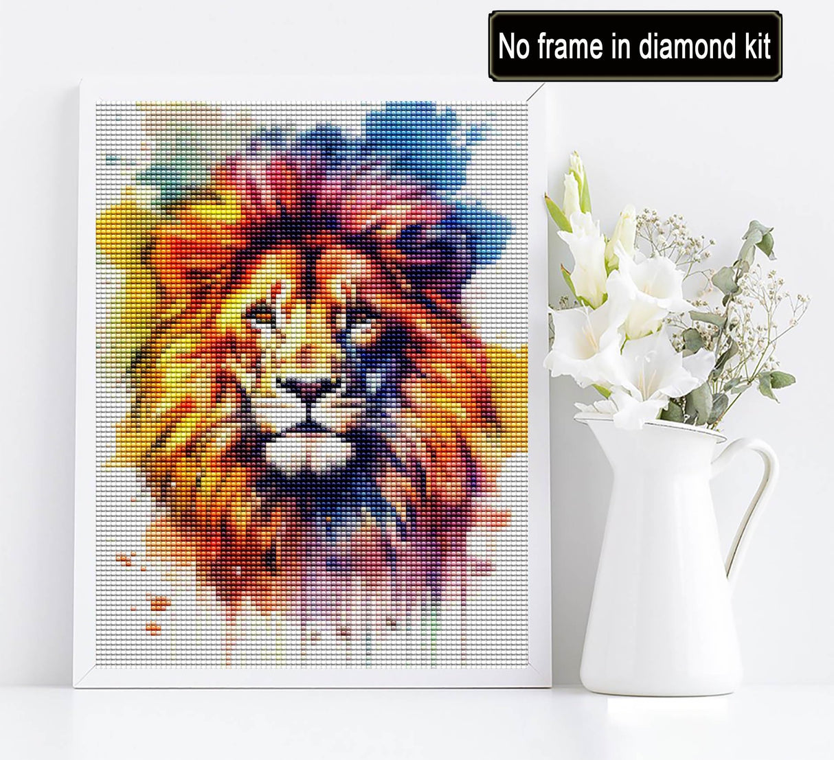 Diymood DIY 5D Diamond Painting Kits for Kids & Adults Lion - Diamond Art Kits for Kids & Adults Animal | Full Drill Round | Crystal | Beginner | Home Wall Decor | 12x16 inch Diymood