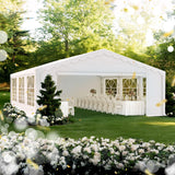 20x20 Heavy Duty Party Tent Upgraded Galvanized Wedding Tent Outdoor Gazebo Event Shelter Carport Canopy Tent with 2 Storage Bags & Reinforced Frame PEAKTOP OUTDOOR