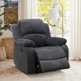 Recliner Chair for Adults, Classic and Traditional Manual Recliner Chair with Overstuffed Arms and Back, Manual Single Sofa, Ergonomic Adjustable Reclining Chairs for Adults, Corduroy-Grey SNKBOAT