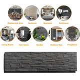 ROOMTEC 6-Packs Faux Stone Wall Covering Panels for Interior and Exterior Decor, PU Stone Veneer Exterior, Exterior Siding Panels for DIY Home Improvement Projects, 45.67" x 12.99" ROOMTEC