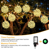 Outdoor Christmas Balls Lights 4 Pack Hanging 7.9" LED Garden Sphere Tree Lights 8 Modes Waterproof Glow Globe Lights with Memory Timer Plug for Party Yard Porch Eave Patio Xmas Decoration-Warm White SenLuKit