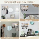 QILICHZ Key and Mail Holder for Wall,Decorative Key Holder Wall Mount,Wood Key Holder for Wall,Farmhouse Mail Key Organizer 13 Key Hooks,Rustic Key Hanger Wall Mount for Mail Envelope Letter Key,White QILICHZ