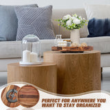 Nitial 12'' Acacia Wood Lazy Susan Organizer Wooden Rotating Turntable Organizer Kitchen Organizer Turntable for Dining Table Countertop Kitchen Cabinet Pantry Storage Nitial