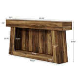 Tribesigns 63 in Farmhouse Console Table, Sofa Table with Storage, 2-Tier Long Console Table Behind Couch Rustic Entryway Table, Heavy Duty Thickened Hallway Foyer Table for Living Room, Corridor Tribesigns