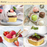 Aoriher 150 Pieces 10 oz Mini Cake Pans with Lids Aluminum Foil Baking Cups Square Disposable Cupcake Cups Baking Tins for Kitchen Brownie Pudding Desserts Muffin Ramekins Holders(Gold) Aoriher