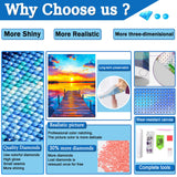 Upigi Diamond Painting Kits for Adults,Sunset Bridge DIY 5D Diamond Painting Kits for Beginners,Round Full Drill Gem Art Crafts Kit for Home Wall Decor 12 x 16 Inch Upigi