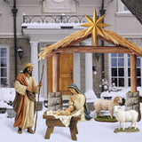 MorningRo 12 Pcs Christmas Outdoor Nativity Scene Set, Large 52" Tall Metal Holy Family Yard Decorations with Stake, Lifelike High Joseph, Mary, Baby Jesus, Angel, Three Kings, Shepherd, Donkey, Camel MorningRo