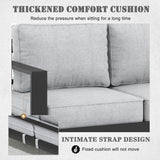 Vakollia Outdoor Aluminum Furniture Set with Fire Pit Table - 5 Pieces Modern Patio Conversation Sets Metal Sectional Sofa Set Vakollia