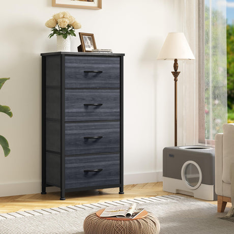 DWVO Dresser TV Stand, Fabric Dresser with 5 Drawers, Dresser for Bedroom, Wide Dresser, Storage Tower, Chest of Drawers for Closet DWVO