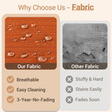 HOOOWOOO Outdoor Patio Furniture Set,8 Pieces Wicker Out Door Sectional Furniture L Shaped Couch,Patio Conversation Sets with Swivel Rocking Chair LED Table,Brick Red HOOOWOOO